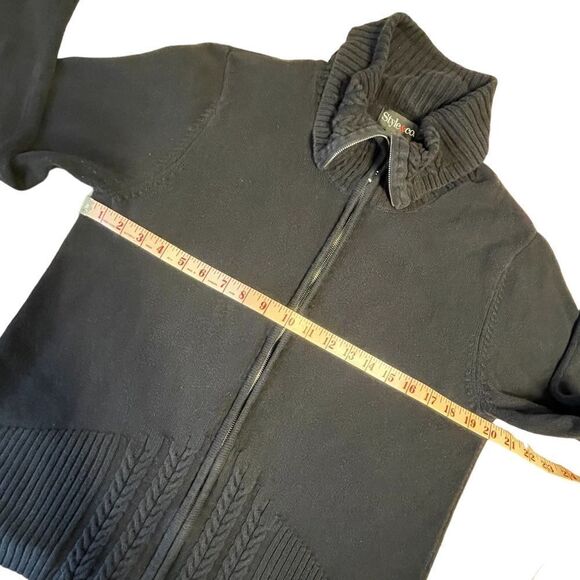 Vintage Style & Co. High neck zip cotton cardigan - Picture 7 of 8